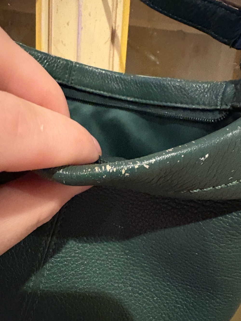 Coach Pebbled Leather Green Shoulder Bag and matching wallet vintage - Picture 6 of 16